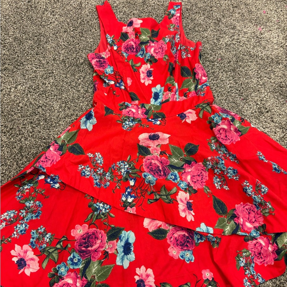 Speechless Red Floral Dress